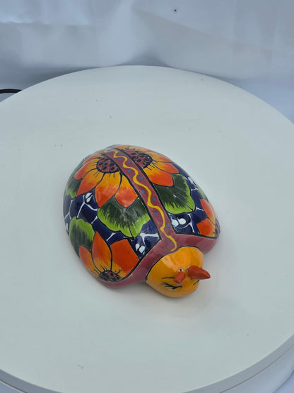 6" Ladybug Sunflower – Hand‑Painted Talavera Style