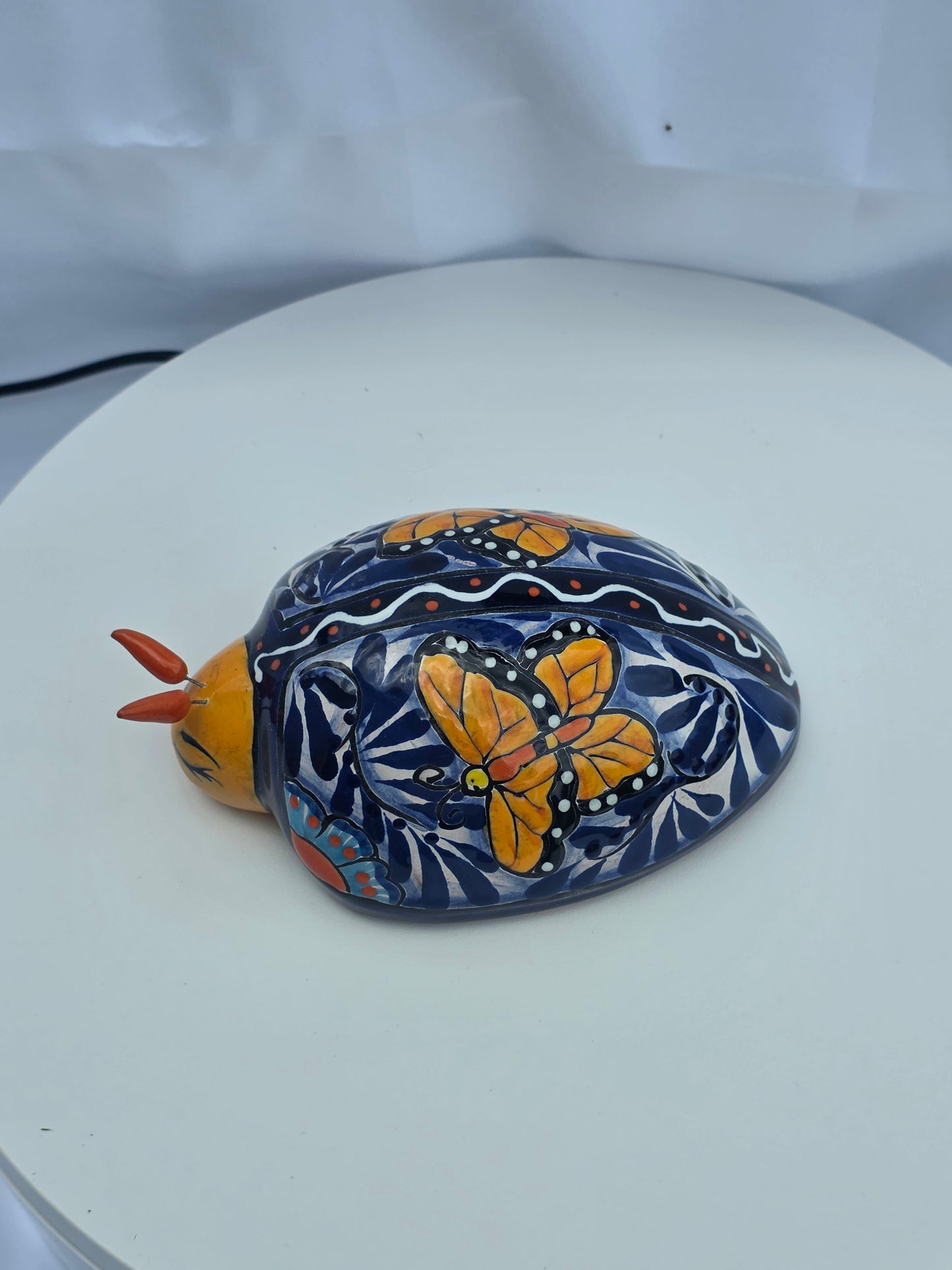 6" Ladybug Butterfly – Hand‑Painted Talavera Style