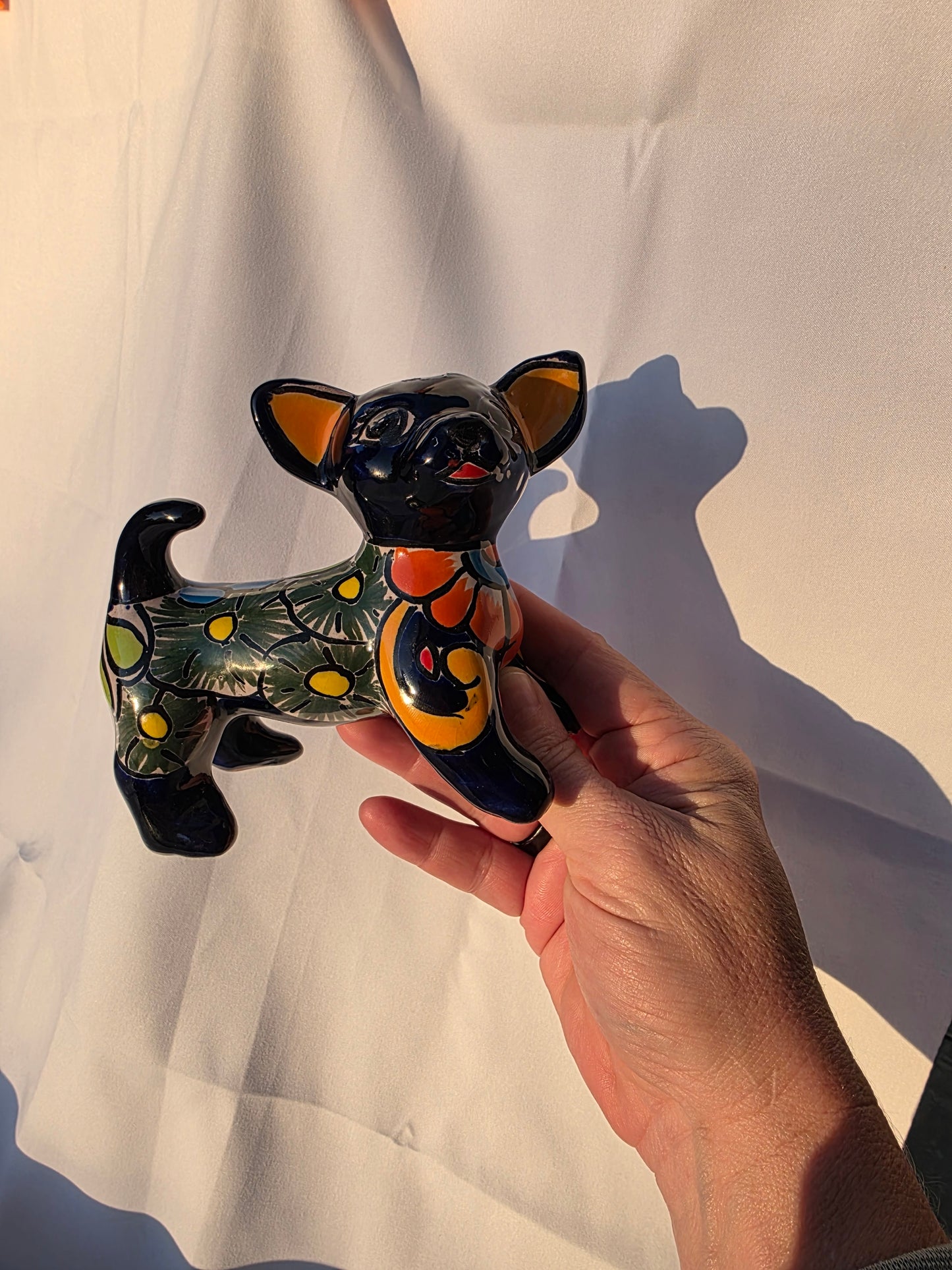Itty Bitty Talavera Chihuahua – Hand‑Painted Mini Statue