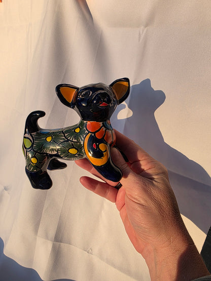 Itty Bitty Talavera Chihuahua – Hand‑Painted Mini Statue