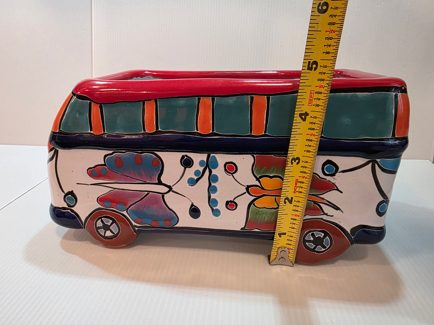 VW Van Planter – Multicolor Butterfly
