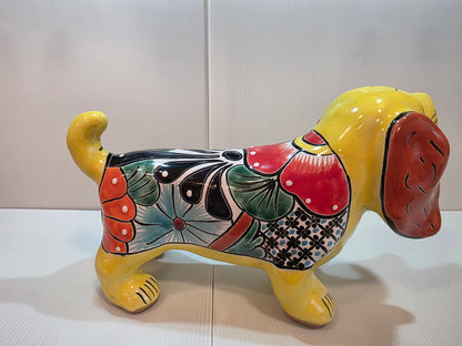 Talavera Weiner Dog Figurine – Hand‑Painted