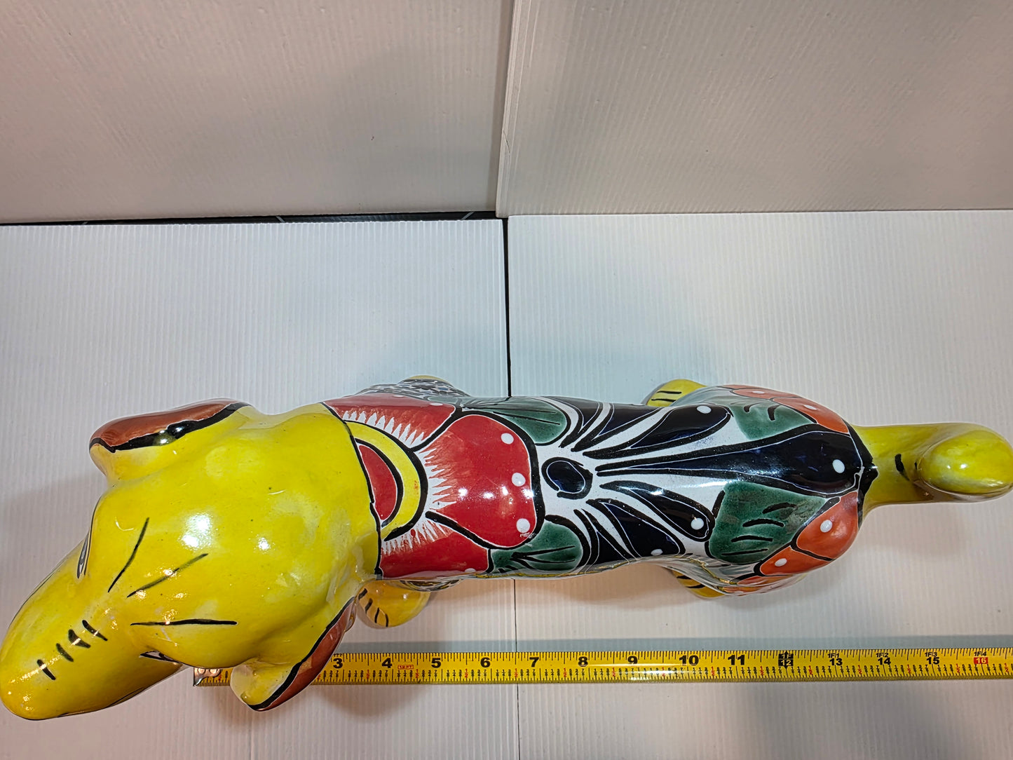 Talavera Weiner Dog Figurine – Hand‑Painted