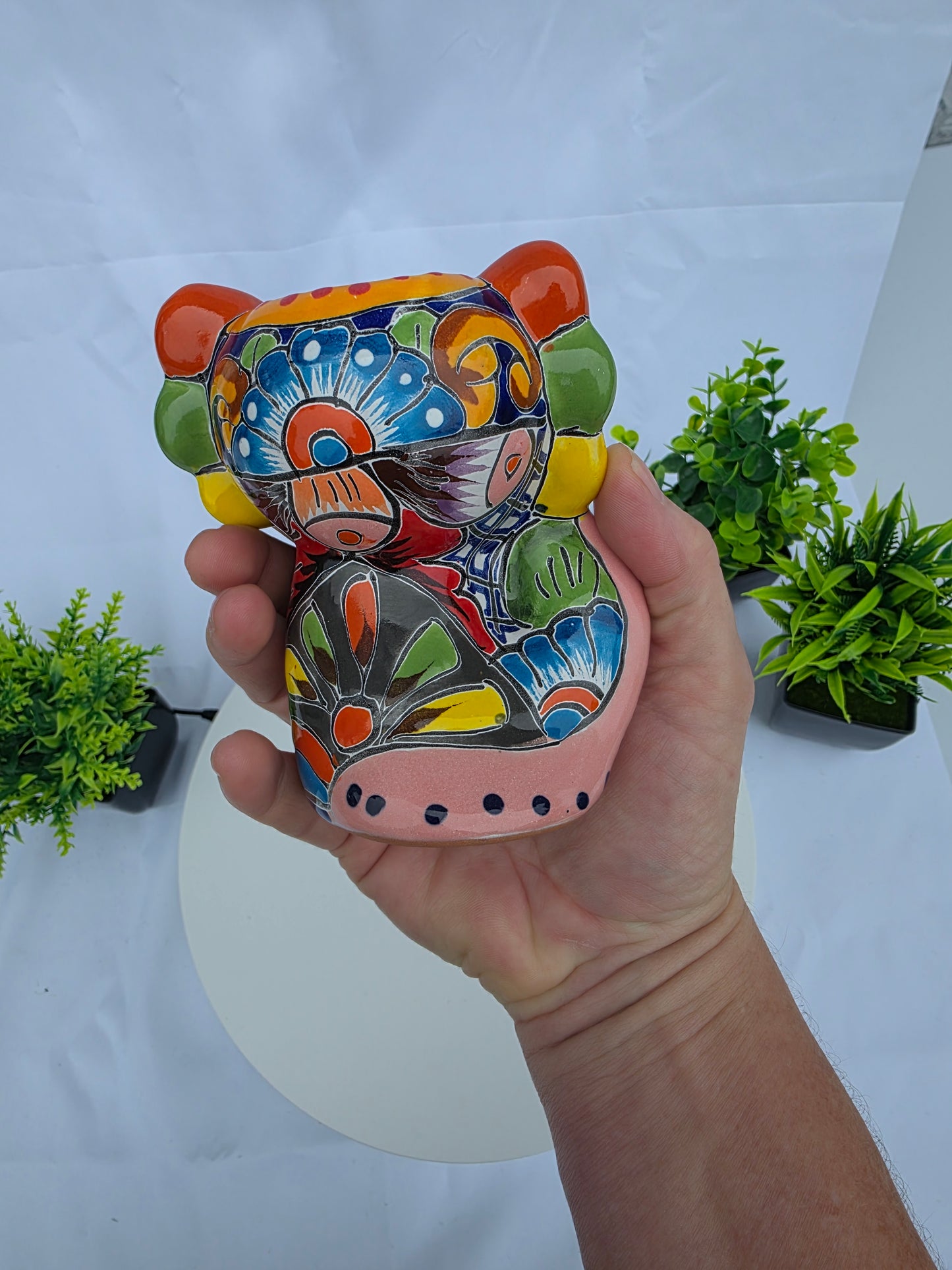 Handcrafted Ceramic Pink Axolotl Planter – Cute Talavera-Style Succulent Pot