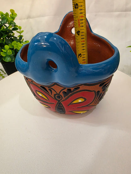 Handcrafted Ceramic Butterfly Table Planter with Drainage Hole – 4" Pot