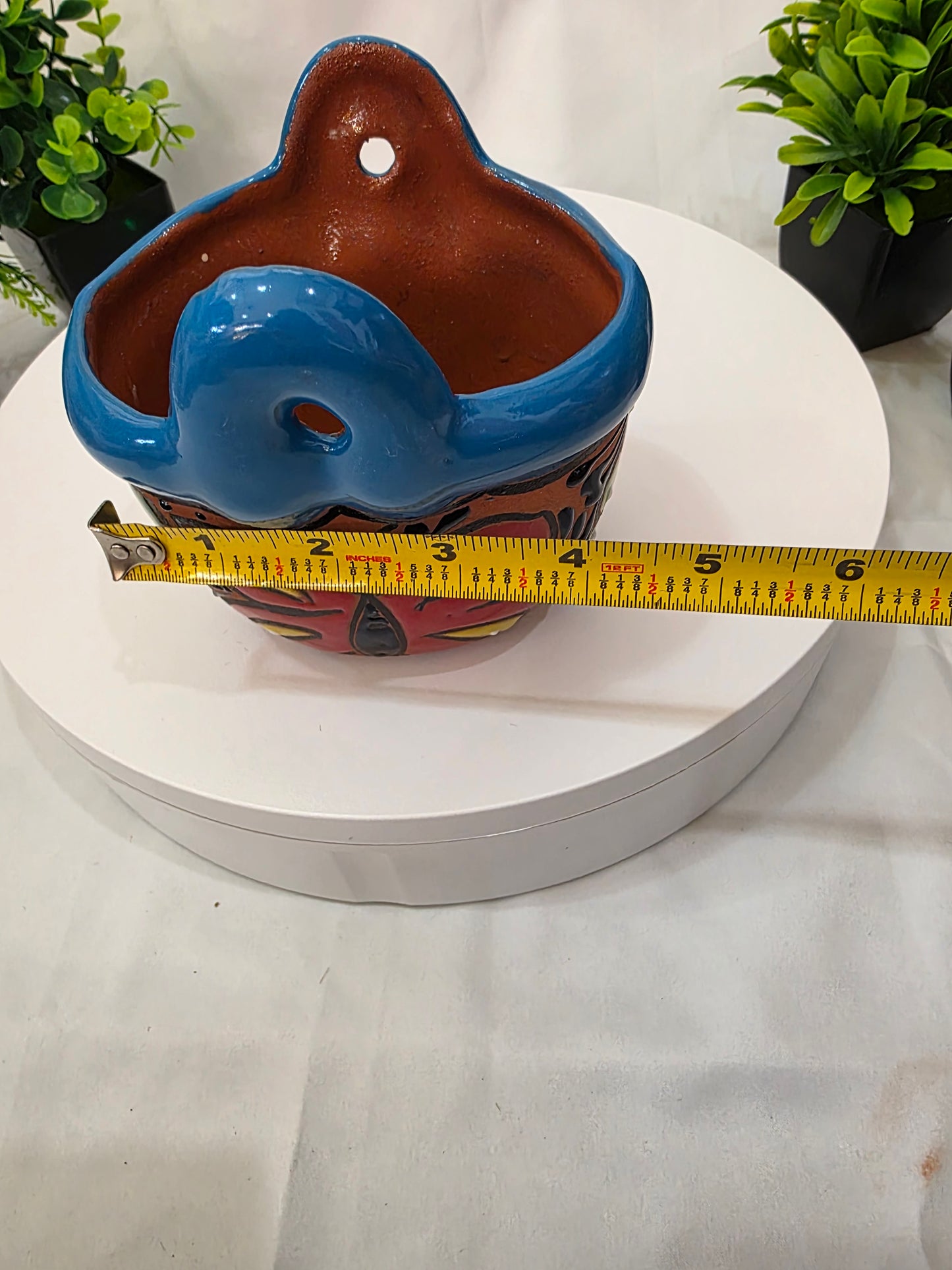 Handcrafted Ceramic Butterfly Table Planter with Drainage Hole – 4" Pot