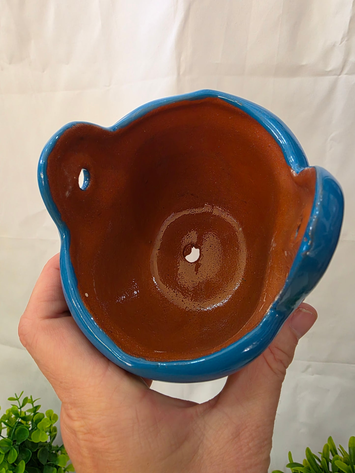 Handcrafted Ceramic Butterfly Table Planter with Drainage Hole – 4" Pot