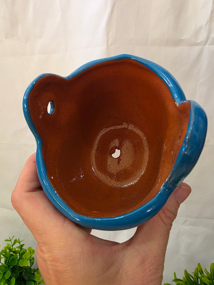 Handcrafted Ceramic Butterfly Table Planter with Drainage Hole – 4" Pot