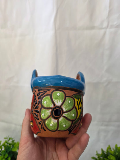 Handcrafted Ceramic Butterfly Table Planter with Drainage Hole – 4" Pot