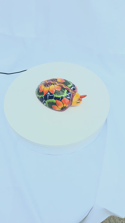 6" Ladybug Sunflower – Hand‑Painted Talavera Style