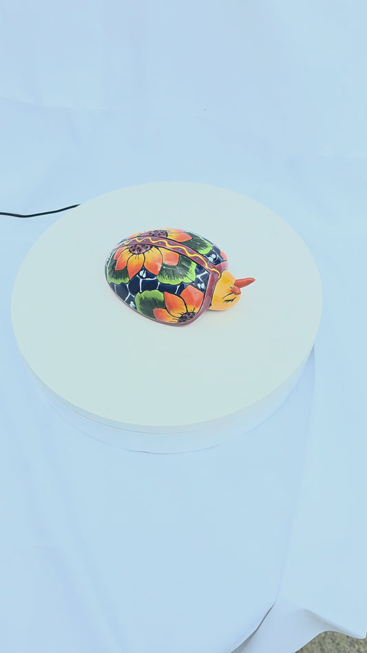 6" Ladybug Sunflower – Hand‑Painted Talavera Style