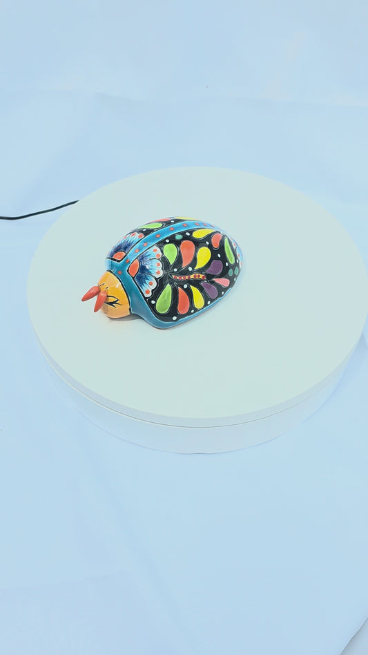 6" Ladybug Flower – Hand‑Painted Talavera Style