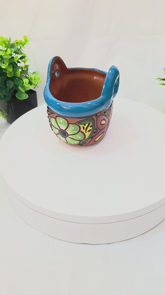 Handcrafted Ceramic Butterfly Table Planter with Drainage Hole – 4" Pot