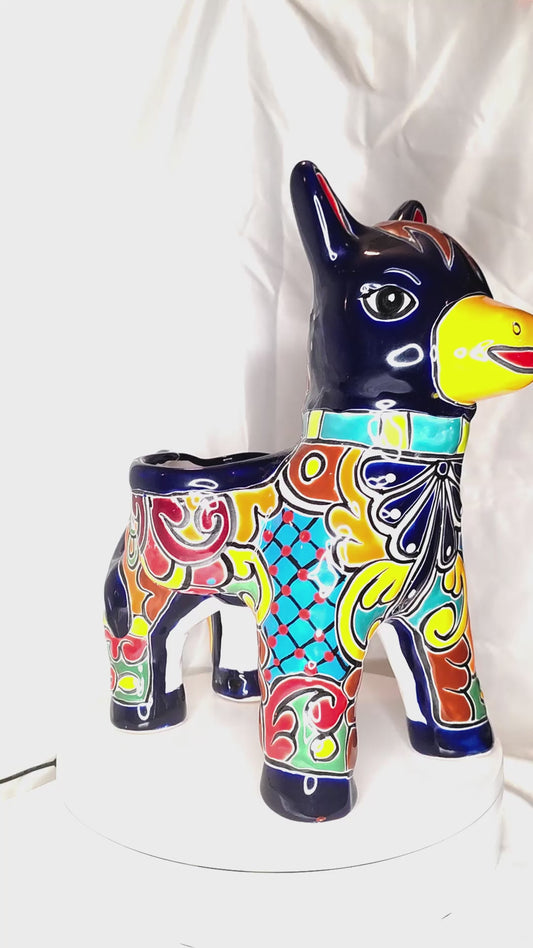 talavera donkey on a turntable in a video