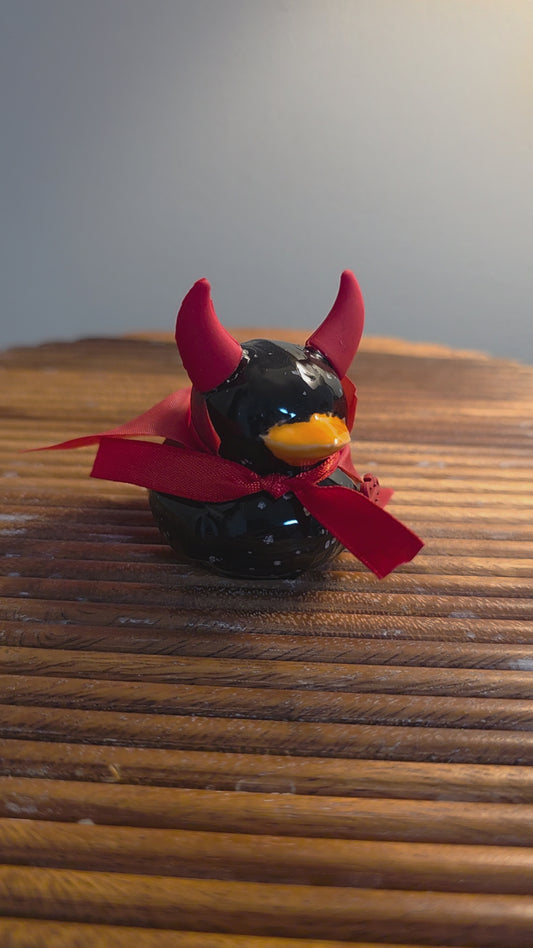 Salty Lucifer the Devil Duck | Handmade Ceramic Figurine & Whimsical Decor