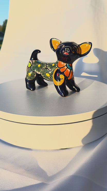 Itty Bitty Talavera Chihuahua – Hand‑Painted Mini Statue