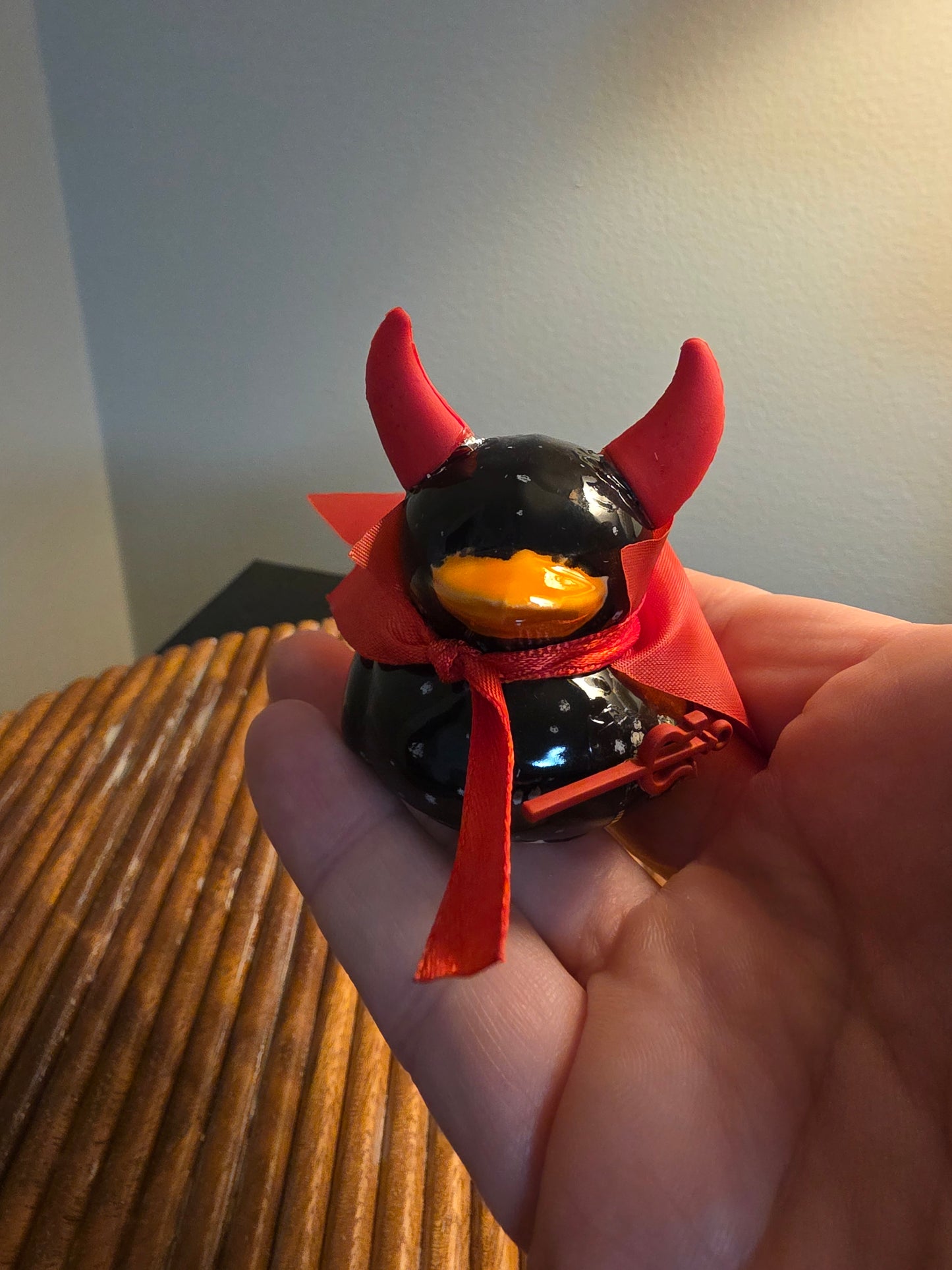 Salty Lucifer the Devil Duck | Handmade Ceramic Figurine & Whimsical Decor