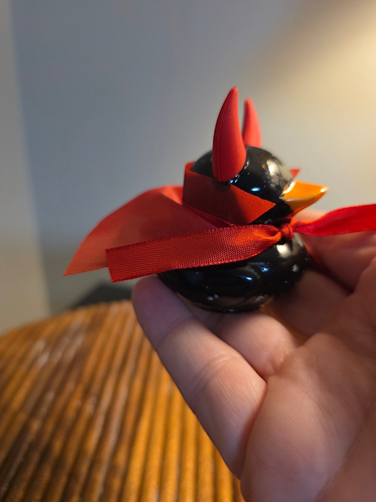Salty Lucifer the Devil Duck | Handmade Ceramic Figurine & Whimsical Decor