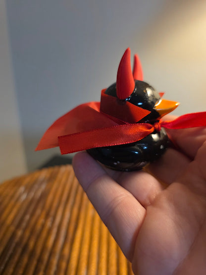 Salty Lucifer the Devil Duck | Handmade Ceramic Figurine & Whimsical Decor