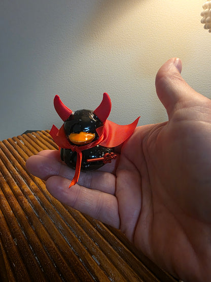 Salty Lucifer the Devil Duck | Handmade Ceramic Figurine & Whimsical Decor
