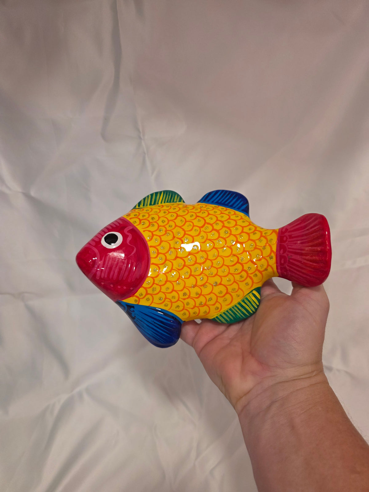 Yellow Talavera Fish Wall Hanging 7